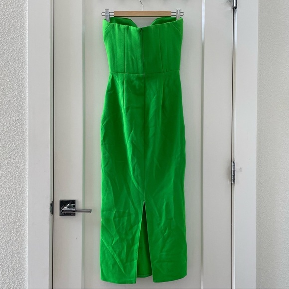 ALEX PERRY darcy stretch crepe sweetheart drape strapless dress green Sz 8 NWT - Picture 5 of 11
